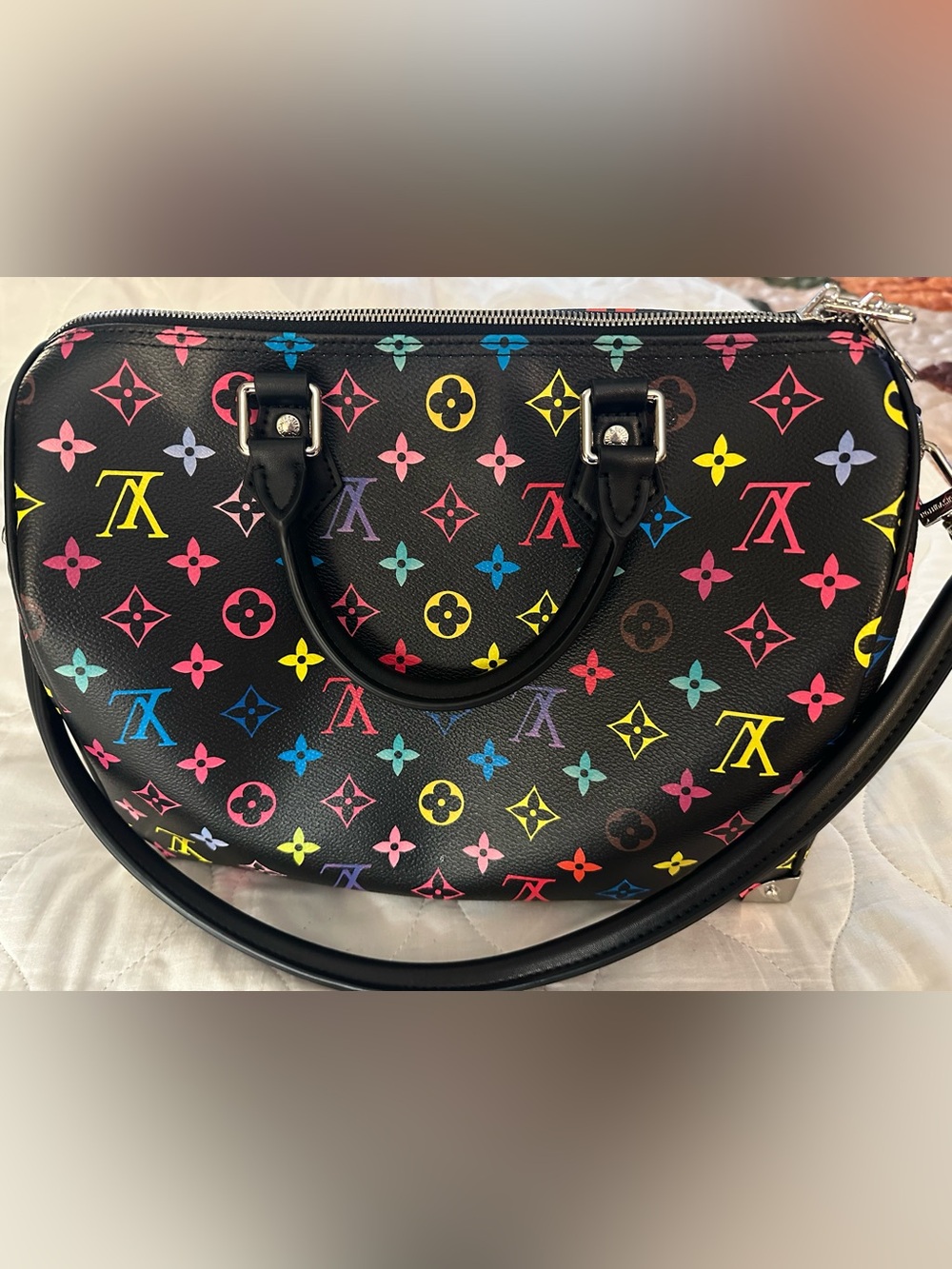 Black Multicolor Monogram Dome Satchel - Luxury Designer Style